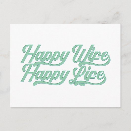 Happy Wife Happy Life Moederdag | BRIEFKAART (Voorkant)