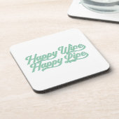 Happy Wife Happy Life Moederdag | ONDERZETTER (Linkerzijde)