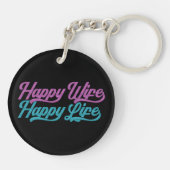 Happy Wife Happy Life Moederdag | Sleutelhanger (Achterkant)