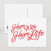 Happy Wife Happy Life Quote briefkaart (Voorkant / Achterkant)