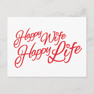 Happy Wife Happy Life Quote briefkaart