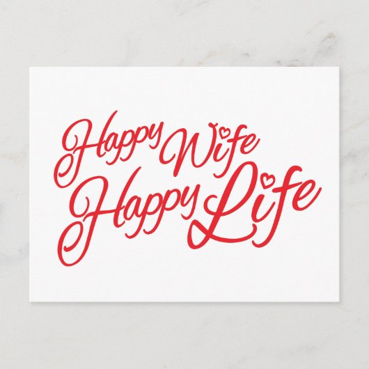 Happy Wife Happy Life Quote briefkaart (Voorkant)