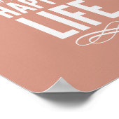 Happy Wife Happy Life Quote print Salmon (Hoek)