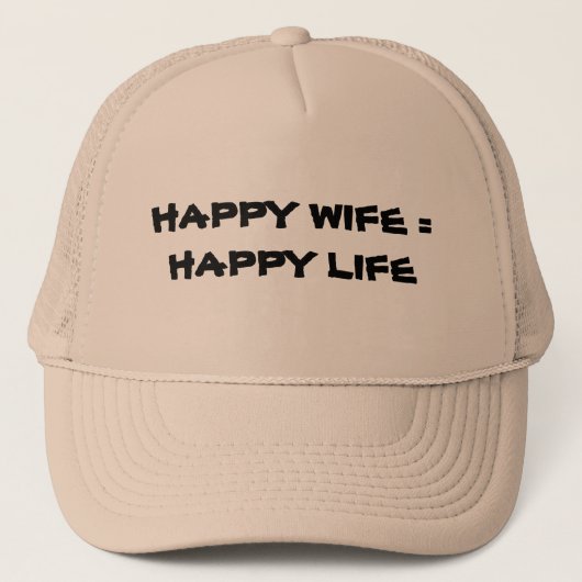 Happy Wife = Happy Life Trucker Pet (Voorkant)