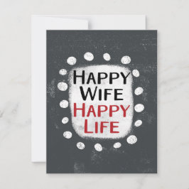 Happy Wife Happy Life Wenskaart Kaart