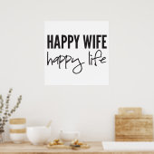 Happy Wife Poster (Keuken)
