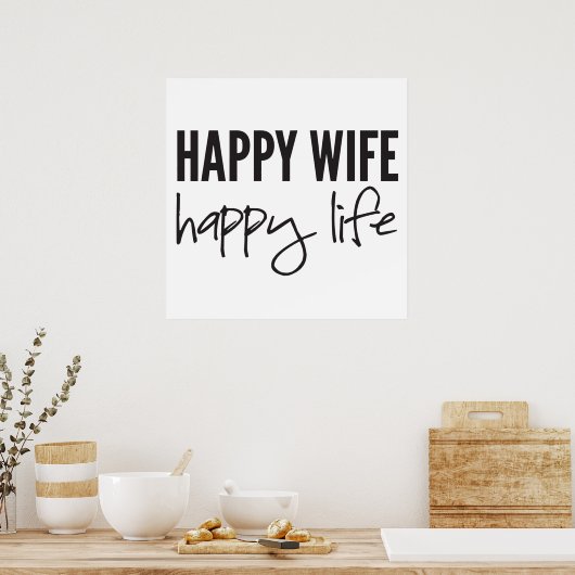 Happy Wife Poster (Keuken)