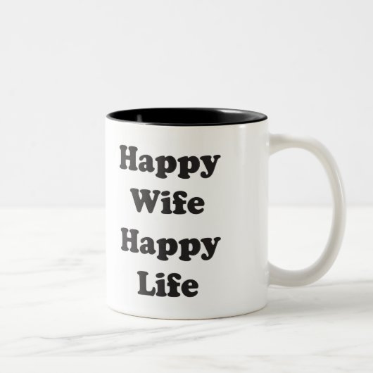 Happy Wife Tweekleurige Koffiemok (Rechts)
