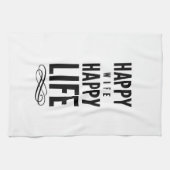 Happy Wife Typography Quottes White Theedoek (Horizontaal)
