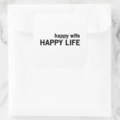 Happy Wife Vierkante Sticker (Tas)