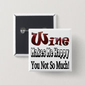 Happy Wine Vierkante Button 5,1 Cm (Voorkant /achterkant)