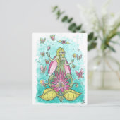 Happy Wings Fairy + Butterflies Fantasy Art Print Briefkaart (Staand voorkant)