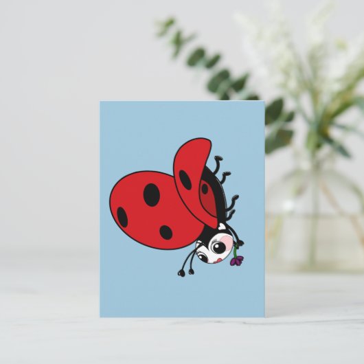Happy Wings Ladybug Briefkaart (Staand voorkant)