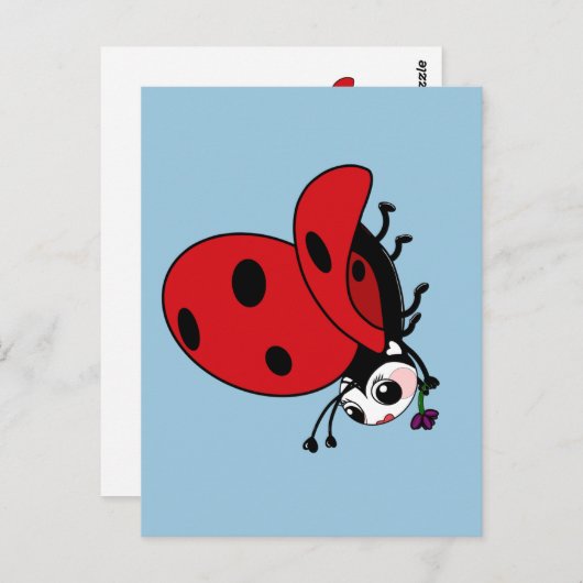Happy Wings Ladybug Briefkaart (Voorkant / Achterkant)