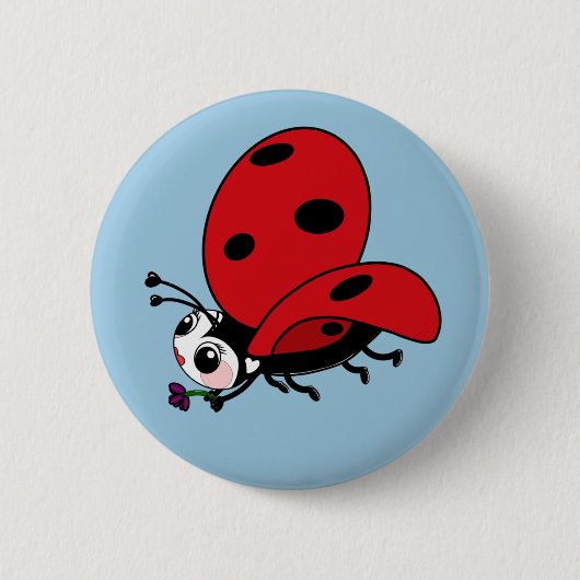 Happy Wings Ladybug Button (Voorkant)