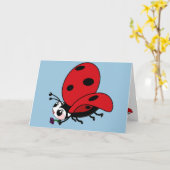 Happy Wings Ladybug Kaart (Gele Bloem)