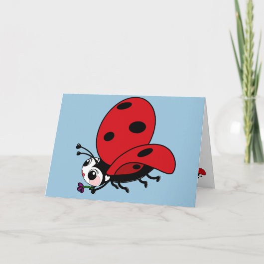 Happy Wings Ladybug Kaart (Voorkant)
