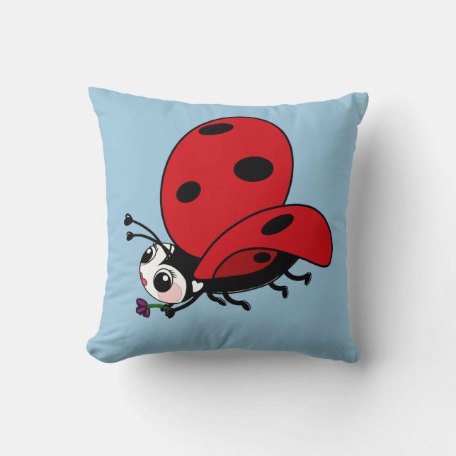 Happy Wings Ladybug Kussen (Voorkant)