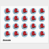 Happy Wings Ladybug Ronde Sticker (Vel)
