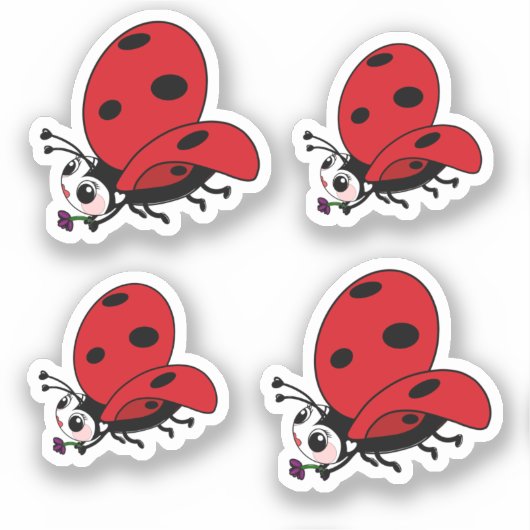 Happy Wings Ladybug Sticker (Voorkant)