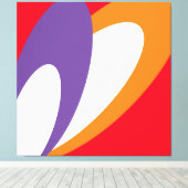 Happy Wings Levendige Rode Sinaasappel Paarse Mode Canvas Afdruk (Insitu (Houten vloer))