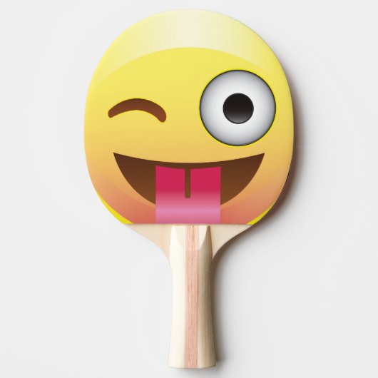 Happy Wink Tongue uit Emoji Ping Pong Pattle Tafeltennisbatje (Voorkant)