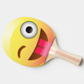 Happy Wink Tongue uit Emoji Ping Pong Pattle Tafeltennisbatje (Zijkant)
