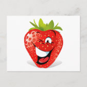 Happy Winking Strawberry Face Briefkaart (Voorkant)