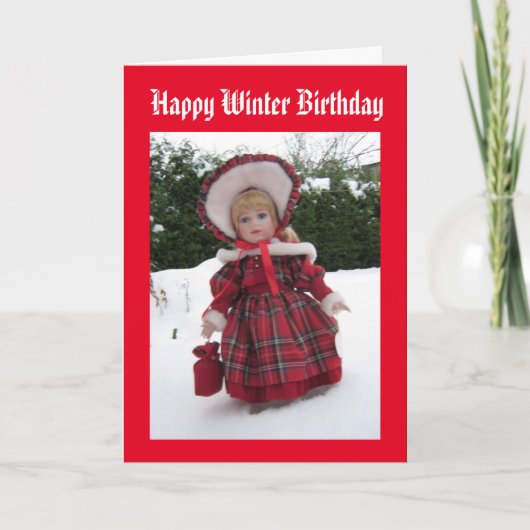 Happy Winter Birthday Card Kaart (Voorkant)