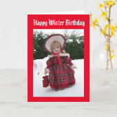 Happy Winter Birthday Card Kaart (Gele Bloem)