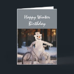 Happy Winter Birthday Humor Funny Snowman Kaart<br><div class="desc">Happy Winter Birthday Humor Funny Frozen Snowman</div>