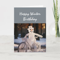 Happy Winter Birthday Humor Funny Snowman