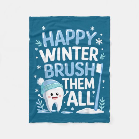 Happy Winter Bruhem All Teeth Dental Dentist Chris Fleece Deken (Voorkant)