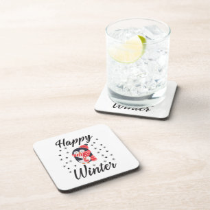 Happy Winter, Cute Penguin Bier Onderzetter