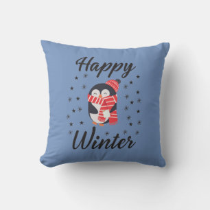 Happy Winter, Cute Penguin Kussen