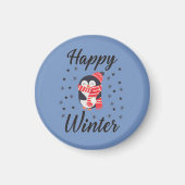 Happy Winter, Cute Penguin Magneet (Voorkant)