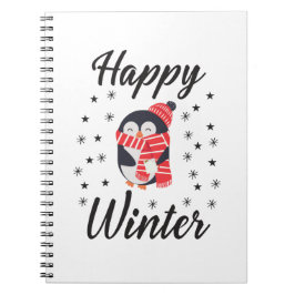 Happy Winter, Cute Penguin Notitieboek