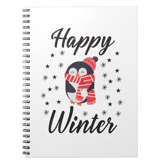Happy Winter, Cute Penguin Notitieboek (Voorkant)