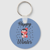 Happy Winter, Cute Penguin Sleutelhanger (Voorkant)