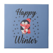 Happy Winter, Cute Penguin Tegeltje (Voorkant)