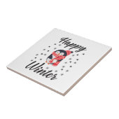 Happy Winter, Cute Penguin Tegeltje (Zijkant)