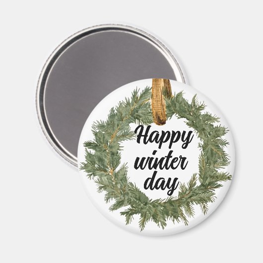 Happy Winter Day Magneet (Voorkant / Achterkant)
