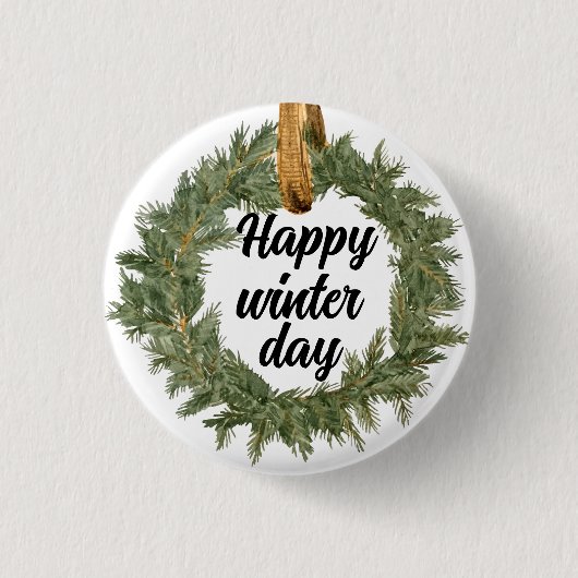 Happy Winter Day Ronde Button 3,2 Cm (Voorkant)