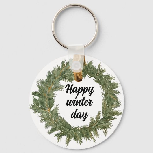 Happy Winter Day Sleutelhanger (Voorkant)