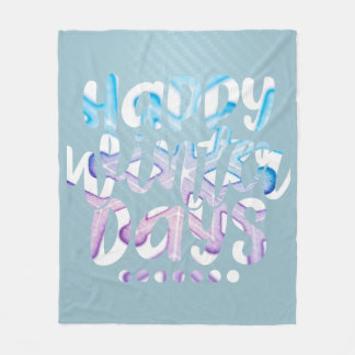 Happy Winter Days Fleece Blanket Deken