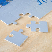 Happy Winter Feestdagen Blue Legpuzzel (Zijkant)