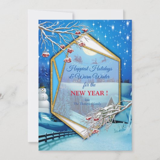 Happy Winter Feestdagen Kaart (Voorkant)
