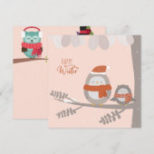 Happy Winter Feestdagenkaart (Voorkant / Achterkant)