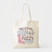 Happy Winter Hete Cacao en Fuzzy Sokken Tote Bag (Voorkant)