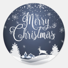 Happy Winter Holiday Kerstmis en Nieuw Jaar Ronde Sticker